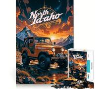Puzzle difficile per adulti con Jeep del Nord Idaho, 1000 pezzi, gioco di logica semplice e divertente, taglio di precisione, regalo di Natale (38x52cm)