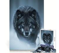 Puzzle difficile per adulti con lupo a caccia di predatori, 1000 pezzi, per migliorare la concentrazione, attività rilassante, taglio liscio, regalo invernale (38x52cm)