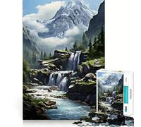 Puzzle difficile per adulti con montagna, cascata e fiume, 1000 pezzi Un gioco di logica, rilassante e divertente, con dettagli precisi e opere d'arte (38x52cm)