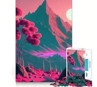 Puzzle difficile per adulti con montagne, luna e spazio, 1000 pezzi Un gioco che stimola la riflessione, un'attività rilassante e divertente, un'opera d'arte ben definita (38x26cm)
