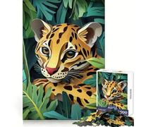 Puzzle difficile per adulti con ocelot nella giungla, 1000 pezzi, gioco intelligente da fare a casa, divertente da assemblare, regalo festivo (38x52cm)