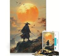 Puzzle difficile per adulti con paesaggio al tramonto raffigurante un samurai, 1000 pezzi, gioco di logica fine, divertente e rilassante, bordi precisi, regalo pensato (38x52cm)