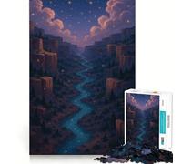 Puzzle difficile per adulti con paesaggio di canyon e fiume stellato, 1000 pezzi, giocattolo intelligente, divertimento casual, taglio preciso, regalo artistico 38x26cm