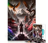 Puzzle difficile per adulti con paesaggio fantasy rosso giapponese, 1000 pezzi, rompicapo rilassante, arte da assemblare, regalo speciale (38x26cm)