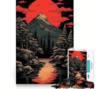 Puzzle difficile per adulti con paesaggio montano al tramonto, 1000 pezzi, gioco di logica stimolante, ideale per momenti di condivisione, bordi trasparenti, regalo perfetto (38x26cm)