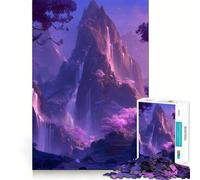 Puzzle difficile per adulti con paesaggio montano e cascata, 1000 pezzi Un giocattolo che stimola la riflessione e il divertimento, un'opera d'arte raffinata e ben definita (50x75cm)