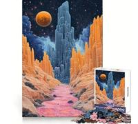 Puzzle difficile per adulti con paesaggio surreale di canyon alieno, 1000 pezzi, per rafforzare la memoria, alleviare lo stress, bordo di alta qualità, opera d'arte 38x52cm
