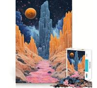 Puzzle difficile per adulti con paesaggio surreale di canyon alieno, 1000 pezzi, per rafforzare la memoria, alleviare lo stress, bordo di alta qualità, opera d'arte 38x52cm