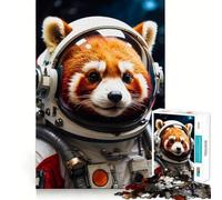 Puzzle difficile per adulti con panda rosso astronauta, 1000 pezzi, gioco di logica fine, divertente e rilassante, bordi precisi, regalo pensato (38x26cm)