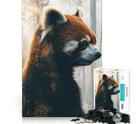 Puzzle difficile per adulti con panda rosso nella foresta, 1000 pezzi, migliora la memoria, rilassa la mente, bordi netti, elegante regalo (38x26cm)