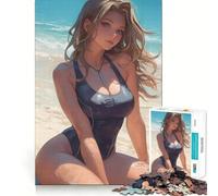Puzzle difficile per adulti con ragazza anime che prende il sole, 1000 pezzi, gioco di logica, legame familiare, taglio di precisione, calda sorpresa 38x52cm