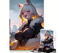 Puzzle difficile per adulti con ragazza anime e grattacielo, 1000 pezzi, per migliorare la memoria, tempo ben speso, bordi precisi, regalo speciale (50x75cm)