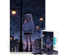 Puzzle difficile per adulti con ragazza anime in una notte di pioggia, 1000 pezzi, puro gioco di logica, attività domestica, taglio netto, regalo adorabile (50x75cm)