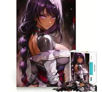 Puzzle difficile per adulti con ragazza samurai anime dai capelli viola, 1000 pezzi, gioco di logica semplice e divertente, taglio di precisione, regalo di Natale (50x75cm)