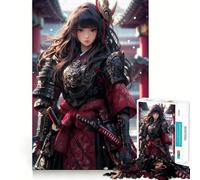 Puzzle difficile per adulti con ragazza samurai in stile anime, 1000 pezzi, stimolante per la memoria, rilassante, taglio liscio, classico, regalo (50x75cm)
