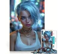 Puzzle difficile per adulti con ragazza sexy in stile cyberpunk, 1000 pezzi, gioco di logica, legame familiare, taglio di precisione, calda sorpresa 38x52cm
