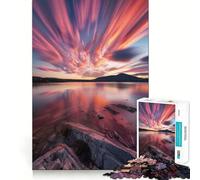 Puzzle difficile per adulti con riflesso del cielo al tramonto, 1000 pezzi, ideale per rafforzare la memoria, alleviare lo stress e creare un'opera d'arte di alta qualità 38x52cm