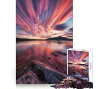 Puzzle difficile per adulti con riflesso del cielo al tramonto, 1000 pezzi, ideale per rafforzare la memoria, alleviare lo stress e creare un'opera d'arte di alta qualità 38x52cm