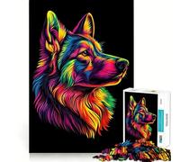 Puzzle difficile per adulti con ritratto di lupo arcobaleno, 1000 pezzi, sfida mentale, svago rilassante, taglio preciso, regalo memorabile (50x75cm)