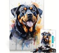 Puzzle difficile per adulti con Rottweiler ad acquerello, 1000 pezzi, gioco di intelletto, momento di relax, taglio di qualità, (50x75cm)