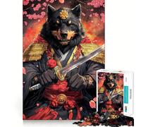 Puzzle difficile per adulti con Rottweiler Samurai Guerriero Animale, 1000 pezzi, gioco di logica e abilità, per tutta la famiglia, taglio preciso, arte da collezione (38x52cm)