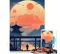 Puzzle difficile per adulti con samurai al tramonto, 1000 pezzi, gioco di logica fine, divertente e rilassante, bordi precisi, regalo pensato (38x52cm)