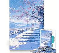 Puzzle difficile per adulti con sentiero di montagna innevato, 1000 pezzi, sfida mentale, svago rilassante, taglio preciso, regalo memorabile (38x52cm)