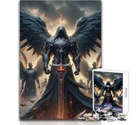 Puzzle difficile per adulti con spada del guerriero dell'angelo oscuro, 1000 pezzi, gioco educativo per stimolare la mente, valore sentimentale, dimensioni 38x52cm