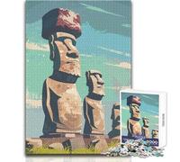 Puzzle difficile per adulti con statue Moai dell'Isola di Pasqua, 1000 pezzi, gioco educativo per stimolare la mente, valore sentimentale, dimensioni 50x75cm