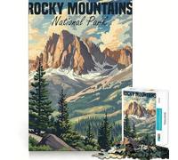Puzzle difficile per adulti con tema Parco delle Montagne Rocciose USA, 1000 pezzi, ideale per stimolare la memoria, favorire la calma e la tranquillità, con taglio liscio e classico (38x52cm)
