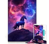 Puzzle difficile per adulti con tema spazio, cavallo, galassia e cielo, 1000 pezzi, sfida mentale, svago rilassante, taglio preciso, regalo memorabile (50x75cm)