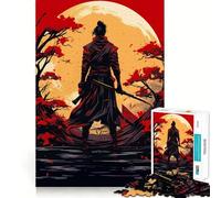 Puzzle difficile per adulti con tema tramonto giapponese e samurai, 1000 pezzi, gioco di logica fine, divertente e rilassante, bordi precisi, regalo pensato (50x75cm)