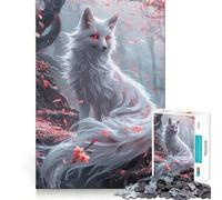 Puzzle difficile per adulti con volpe Kitsune Sakura, 1000 pezzi, sfida mentale, svago rilassante, taglio preciso, regalo memorabile (50x75cm)