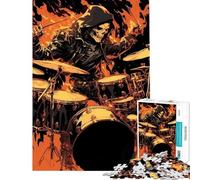 Puzzle difficile per adulti da 1000 pezzi a tema "Musica della batteria metal" Un gioco divertente e spiritoso per tutta la famiglia ideale come regalo per amici e parenti (dimensioni 38x26cm)