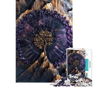 Puzzle difficile per adulti da 1000 pezzi: albero dorato tra le montagne di ametista Puzzle per adulti giochi rilassanti ideale per le vacanze a casa per passare il tempo regalo di compleanno regalo