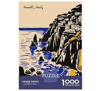 Puzzle Difficile Per Adulti Da 1000 Pezzi Amalfi Coast Italy Illustration Puzzle Antistress Giocattoli Analisi E Logica Regalo Di Compleanno, Regali, 52x38cm/1000pcs