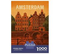 Puzzle Difficile Per Adulti Da 1000 Pezzi Amsterdam Travel Puzzle Per Adolescenti Gioco Per Famiglie Vacanza A Casa Passatempo Impegnativo Da Completare 38x26cm/1000pcs