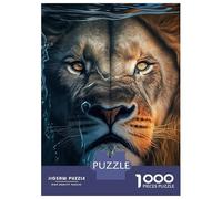 Puzzle Difficile Per Adulti Da 1000 Pezzi Angry Lion Face Underwater Puzzle Per Adulti Giochi Per Famiglie Corsa Di Velocità Manuale Sfida Da Completare 52x38cm/1000pcs