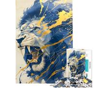 Puzzle difficile per adulti da 1000 pezzi arte Kintsugi leone difficile e stimolante decorazione per la casa gioco per famiglie dai 14 anni in su (38x26cm)