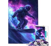 Puzzle difficile per adulti da 1000 pezzi astronauta che fa surf nello spazio gioco educativo giocattolo educativo regalo divertente per donne (dimensioni 38x26cm)