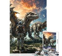Puzzle difficile per adulti da 1000 pezzi: astronauti tra i dinosauri Gioco educativo per migliorare la memoria antistress e divertente da fare a casa (52x38cm)