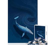 Puzzle difficile per adulti da 1000 pezzi,balena nell'oceano blu profondo,decorazione per la casa,giocattoli,idee regalo per giochi educativi Ogni pezzo è unico - dimensioni 38x26cm