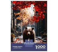 Puzzle Difficile Per Adulti Da 1000 Pezzi Bear Walking Down Autumn Street Puzzle Per Adolescenti Gioco Per Famiglie Vacanza A Casa Passatempo Impegnativo Da Completare 38x26cm/1000pcs