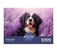 Puzzle Difficile Per Adulti Da 1000 Pezzi Bernese Mountain Dog in Flowers Puzzle Giocattolo Decorazione Da Parete Analisi E Logica Regali Per Amici E Familiari 38x26cm/1000pcs