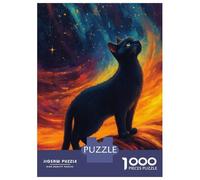 Puzzle Difficile Per Adulti Da 1000 Pezzi Black Cat Gazing at The Stars Puzzle Per Adolescenti Gioco Per Famiglie Vacanza A Casa Passatempo Impegnativo Da Completare 52x38cm/1000pcs