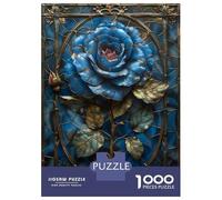 Puzzle Difficile Per Adulti Da 1000 Pezzi Blue Gothic Rose Puzzle Per Adulti Gioco Pratico Per Divertimento in Famiglia Difficile Da Completare 70x50cm/1000pcs