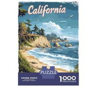 Puzzle Difficile Per Adulti Da 1000 Pezzi California Beach Coastline Travel Poster Puzzle Per Adolescenti Giochi Rilassanti Regalo Decorativo Perfetto Per Amici E Familiari 38x26cm/1000pcs