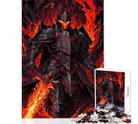 Puzzle difficile per adulti da 1000 pezzi Cavaliere Nero Infuocato su Fiamma Puzzle da 1000 pezzi Gioco Rilassante Ottimo Regalo per Giocare Vacanza Abitare il Tempo (50x75cm)