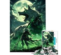 Puzzle difficile per adulti da 1000 pezzi Cavaliere Verde dei Lupi impegnativo e stimolante perfetto per passare il tempo durante le vacanze gioco impossibile per ragazzi dai 14 anni in su 38x26cm
