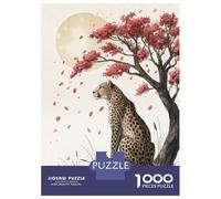 Puzzle Difficile Per Adulti Da 1000 Pezzi Cheetah Under A Cherry Blossom Tree Puzzle Giocattolo Decorazione Da Parete Analisi E Logica Regali Per Amici E Familiari 38x26cm/1000pcs